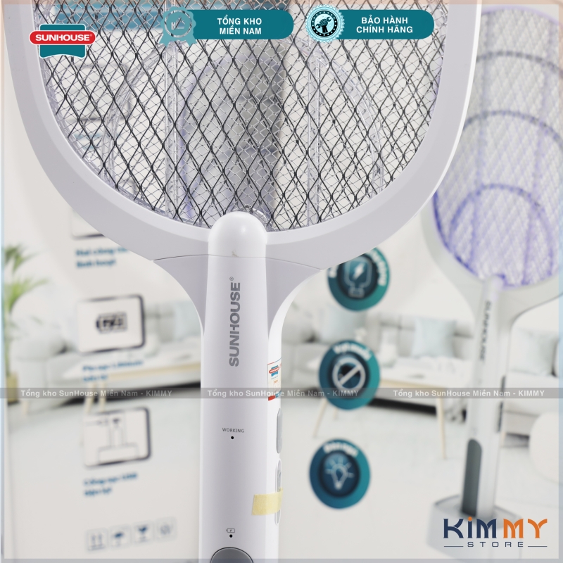 Vợt muỗi điện thông minh 3 in 1 Sunhouse -  Diệt muỗi hiệu quả, an toàn